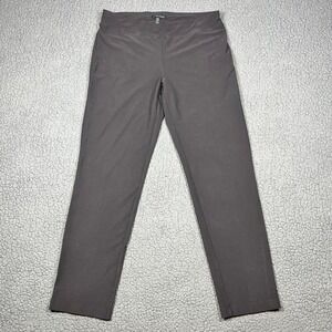 Eileen Fisher Womens Stretch Jersey Slim Straight Leg Pull On Pants Brown S P
